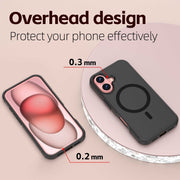 For iPhone 16 RedPepper Armor Magsafe PC Hybrid TPU Phone Case(Black)