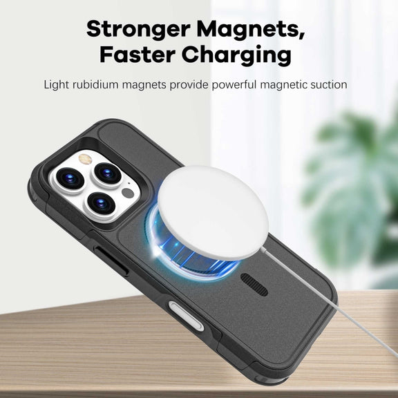 For iPhone 16 Pro RedPepper Armor Magsafe PC Hybrid TPU Phone Case(Black)