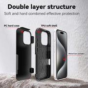 For iPhone 16 Pro RedPepper Armor Magsafe PC Hybrid TPU Phone Case(Black)