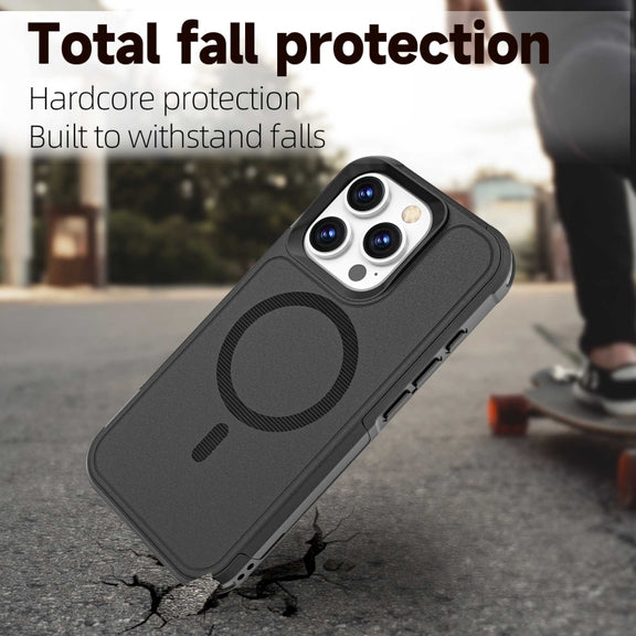 For iPhone 16 Pro RedPepper Armor Magsafe PC Hybrid TPU Phone Case(Black)