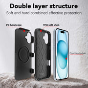 For iPhone 16 Plus RedPepper Armor Magsafe PC Hybrid TPU Phone Case(Black)