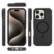 For iPhone 16 Pro Max RedPepper Armor Magsafe PC Hybrid TPU Phone Case(Black)