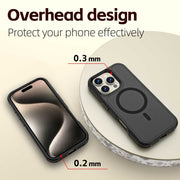 For iPhone 16 Pro Max RedPepper Armor Magsafe PC Hybrid TPU Phone Case(Black)