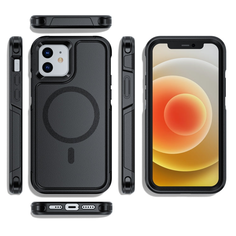 For iPhone 12 / 12 Pro RedPepper Armor Magsafe PC Hybrid TPU Phone Case(Black)