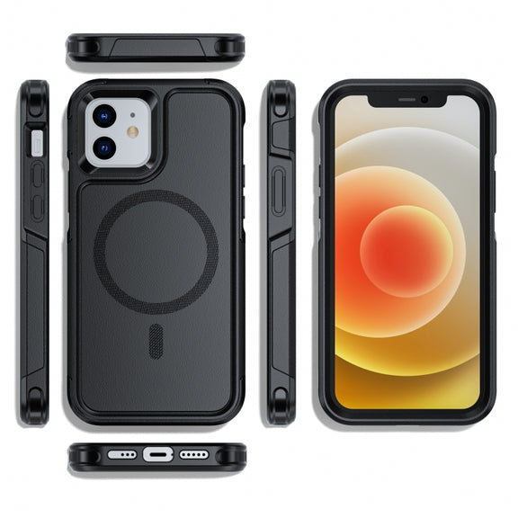 For iPhone 12 / 12 Pro RedPepper Armor Magsafe PC Hybrid TPU Phone Case(Black)