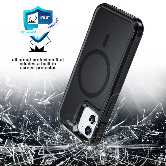 For iPhone 12 / 12 Pro RedPepper Armor Magsafe PC Hybrid TPU Phone Case(Black)