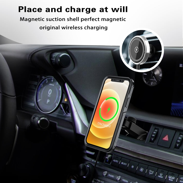For iPhone 12 / 12 Pro RedPepper Armor Magsafe PC Hybrid TPU Phone Case(Black)