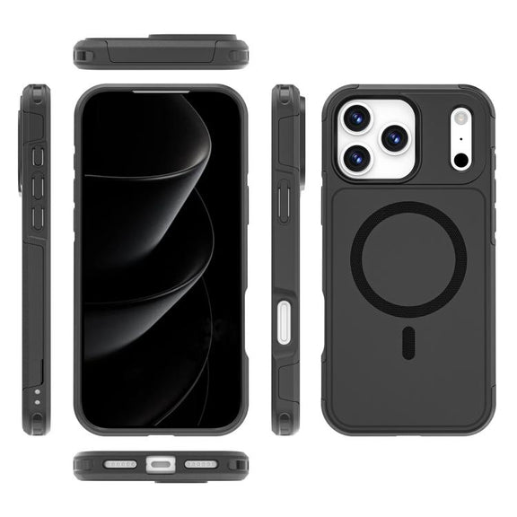 For iPhone 17 Pro Max RedPepper Armor Magsafe PC Hybrid TPU Phone Case(Black)