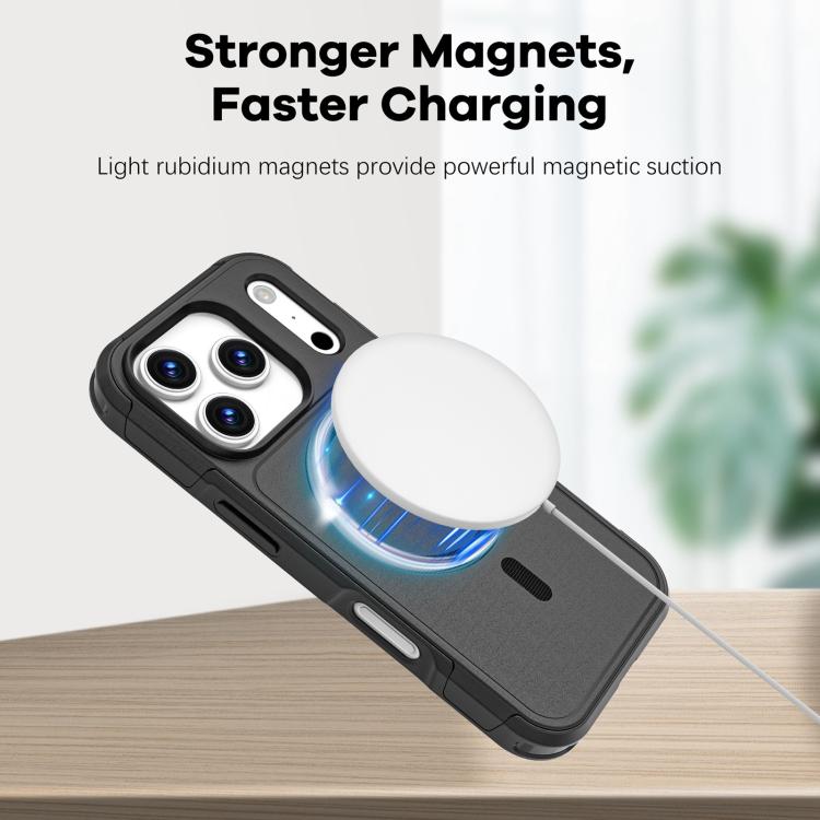 For iPhone 17 Pro RedPepper Armor Magsafe PC Hybrid TPU Phone Case(Black)