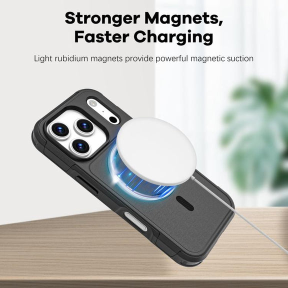 For iPhone 17 Pro RedPepper Armor Magsafe PC Hybrid TPU Phone Case(Black)
