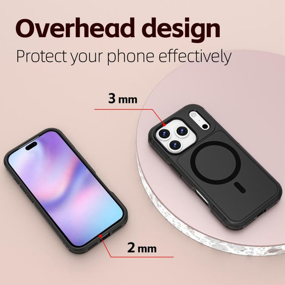 For iPhone 17 Pro RedPepper Armor Magsafe PC Hybrid TPU Phone Case(Black)