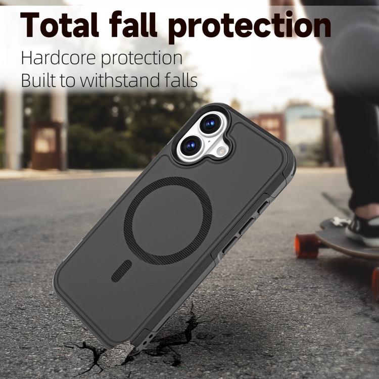 For iPhone 17 RedPepper Armor Magsafe PC Hybrid TPU Phone Case(Black)