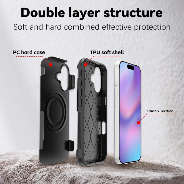 For iPhone 17 RedPepper Armor Magsafe PC Hybrid TPU Phone Case(Black)