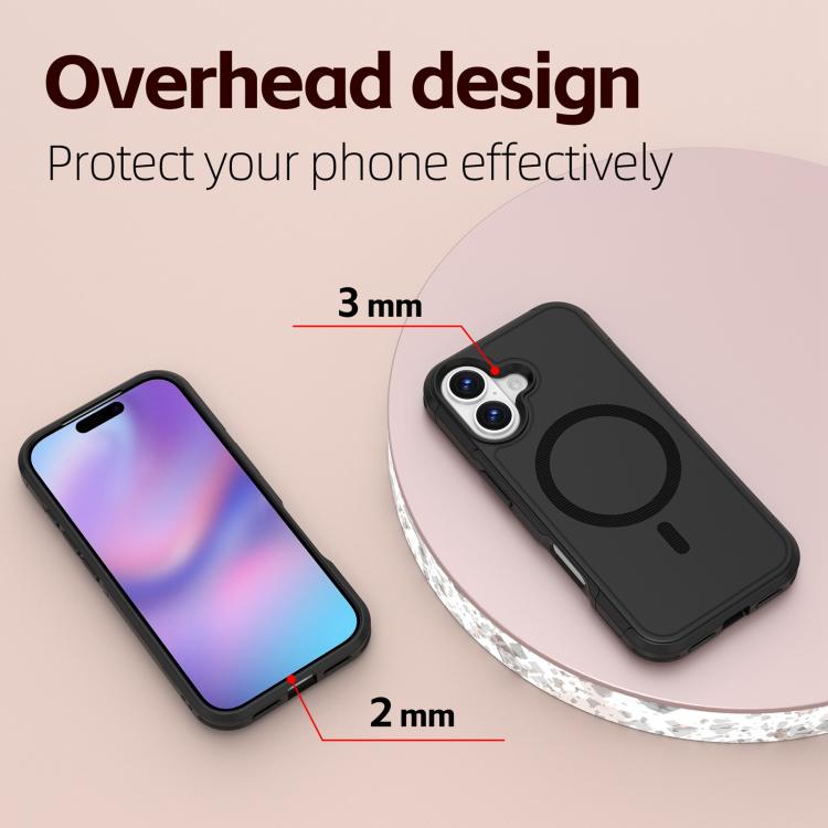 For iPhone 17 RedPepper Armor Magsafe PC Hybrid TPU Phone Case(Black)