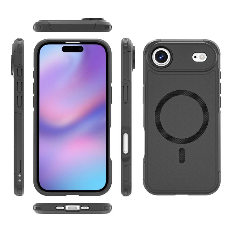 For iPhone 17 Air RedPepper Armor Magsafe PC Hybrid TPU Phone Case(Black)