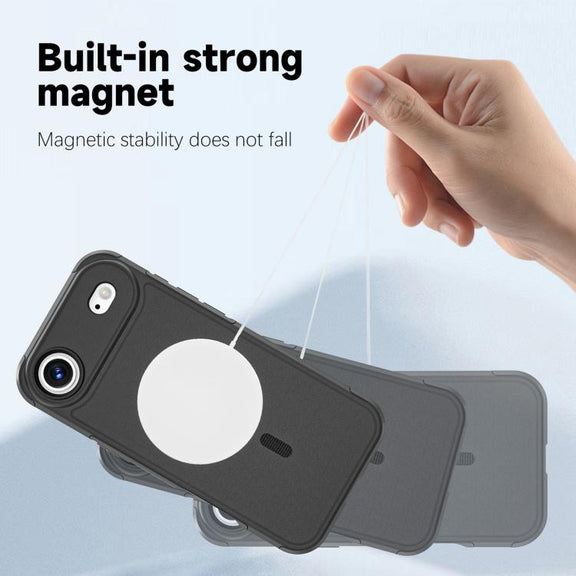 For iPhone 17 Air RedPepper Armor Magsafe PC Hybrid TPU Phone Case(Black)