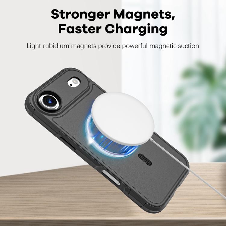 For iPhone 17 Air RedPepper Armor Magsafe PC Hybrid TPU Phone Case(Black)