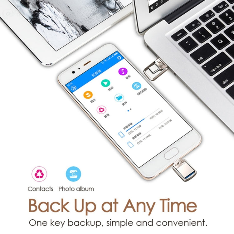 EAGET 32G USB 3.1 + Type-C / USB-C Interface Metal Twister Flash U Disk, with Micro USB OTG Adapter