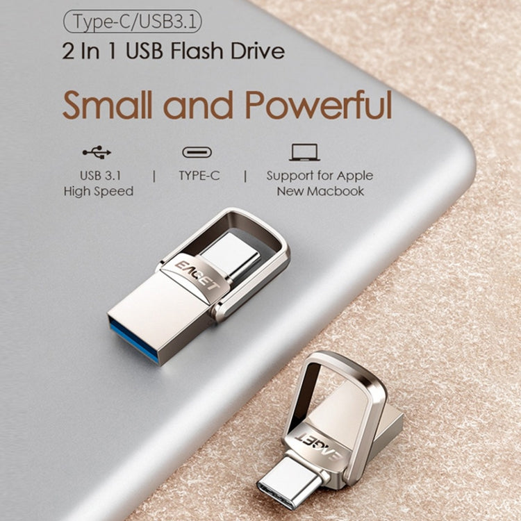 EAGET 32G USB 3.1 + Type-C / USB-C Interface Metal Twister Flash U Disk, with Micro USB OTG Adapter