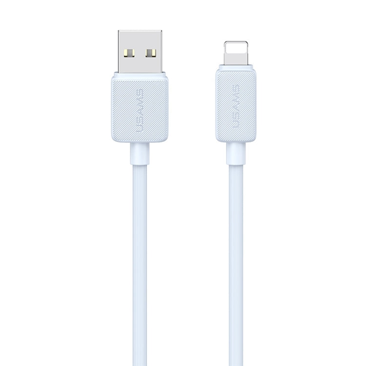 USAMS US-SJ694 USB to 8 Pin 2.4A Striped Fast Charge Data Cable, Length:2m(Blue)