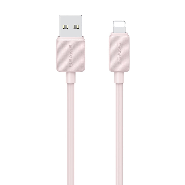USAMS US-SJ694 USB to 8 Pin 2.4A Striped Fast Charge Data Cable, Length:2m(Pink)