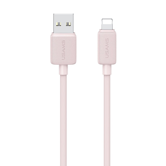 USAMS US-SJ699 USB to 8 Pin 2.4A Striped Fast Charge Data Cable, Length:3m(Pink)