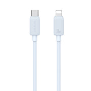 USAMS US-SJ697 USB-C / Type-C to 8 Pin 30W Striped Fast Charge Data Cable, Length:2m(Blue)