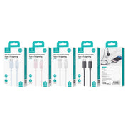 USAMS US-SJ692 USB-C / Type-C to 8 Pin 30W Striped Fast Charge Data Cable, Length:1m(White)