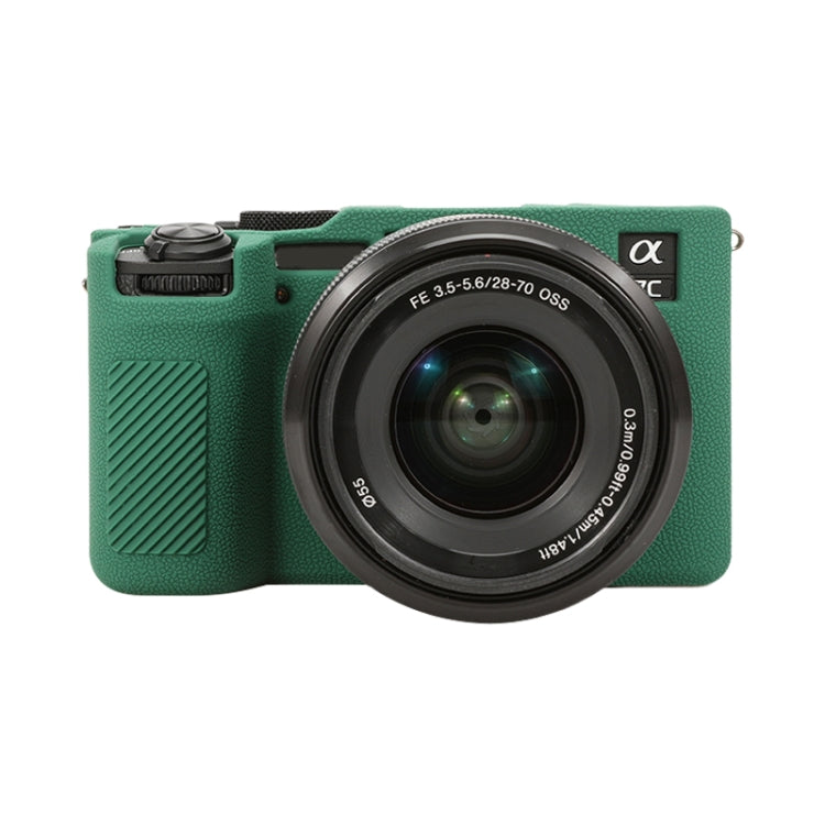 For Sony ILCE-7CM2 / A7C II / A7CR Litchi Texture Soft Silicone Protective Case(Green)