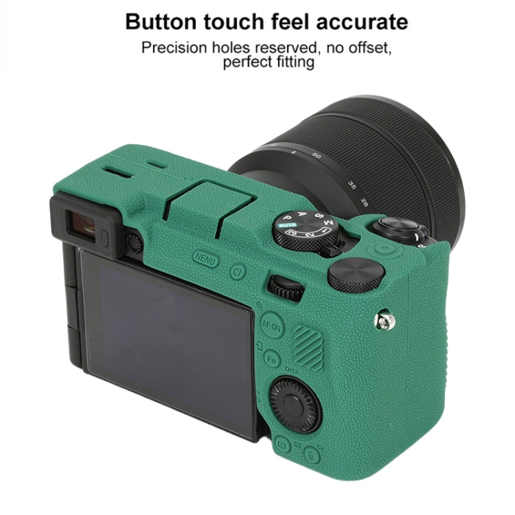 For Sony ILCE-7CM2 / A7C II / A7CR Litchi Texture Soft Silicone Protective Case(Green)