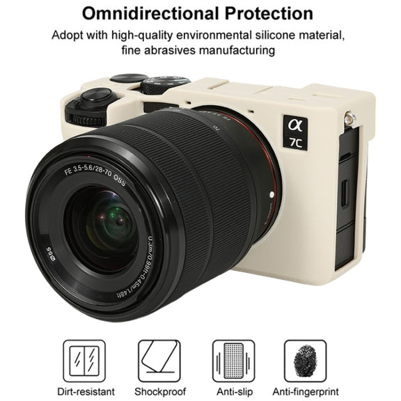 For Sony ILCE-7CM2 / A7C II / A7CR Glossy Soft Silicone Protective Case(White)