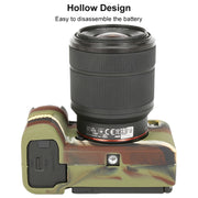 For Sony ILCE-7CM2 / A7C II / A7CR Glossy Soft Silicone Protective Case(Camouflage)