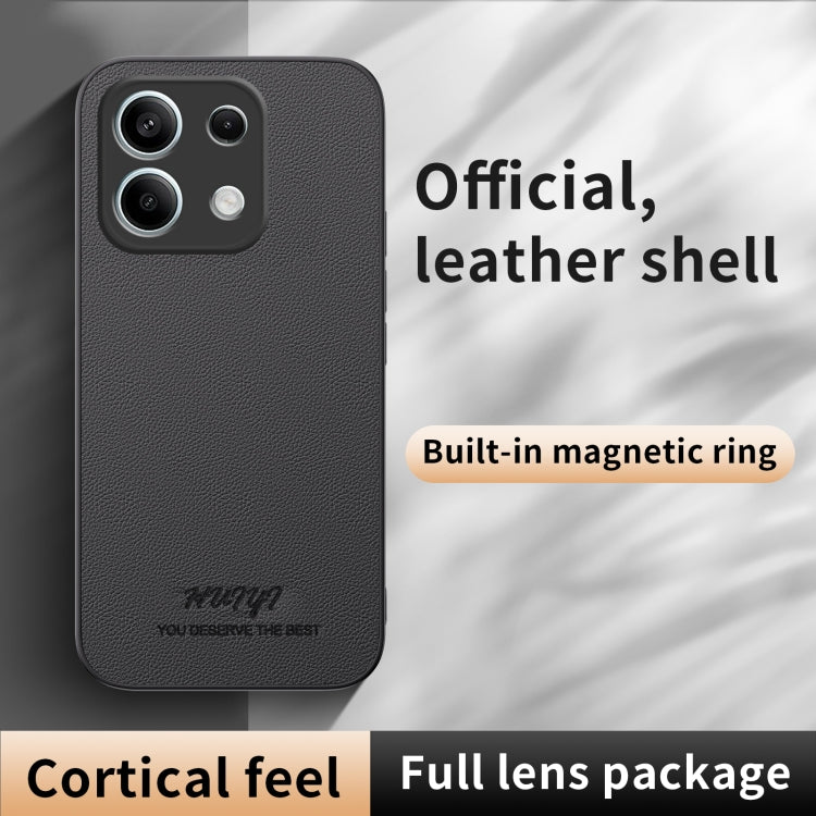 For Redmi Note 13 4G HUIYI Leather Magnetic Phone Case(Black)