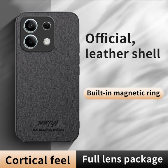 For Redmi Note 13 4G HUIYI Leather Magnetic Phone Case(Black)