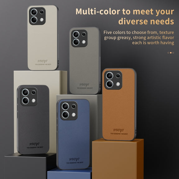 For Redmi Note 13 4G HUIYI Leather Magnetic Phone Case(Black)