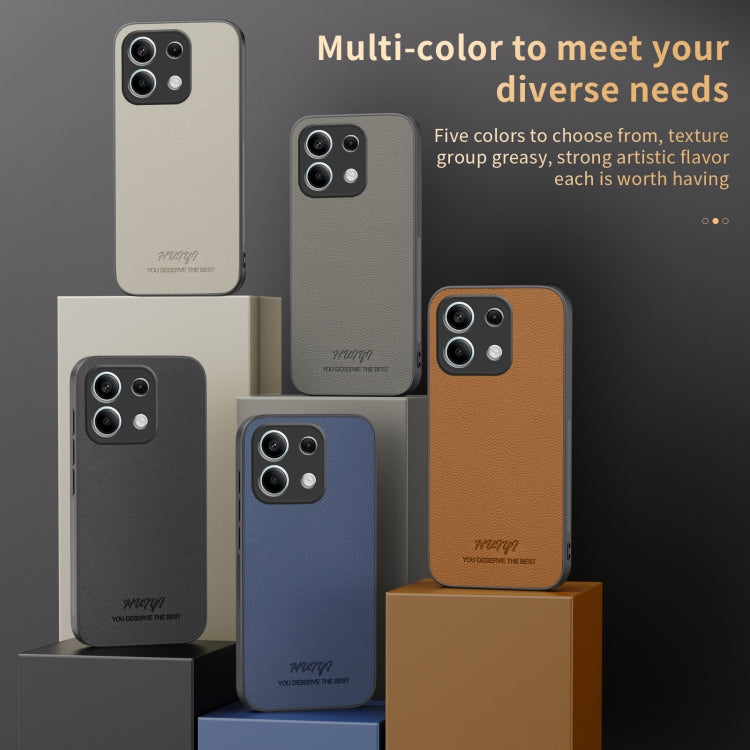 For Redmi Note 13 4G HUIYI Leather Magnetic Phone Case(Black)