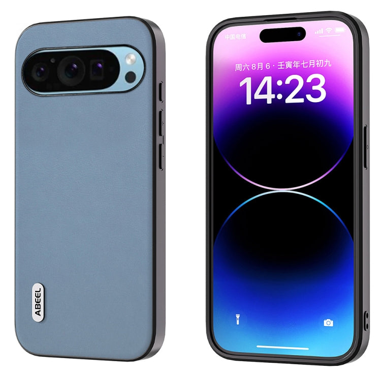 For Google Pixel 9 ABEEL Arashi Texture PU Phone Case(Curtain Blue)