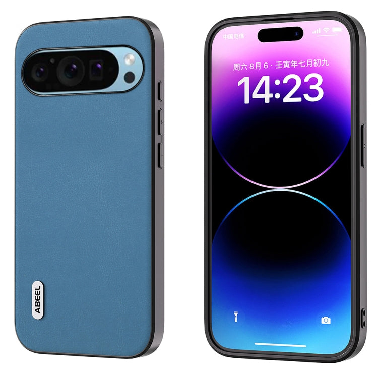For Google Pixel 9 ABEEL Arashi Texture PU Phone Case(Sky Blue)