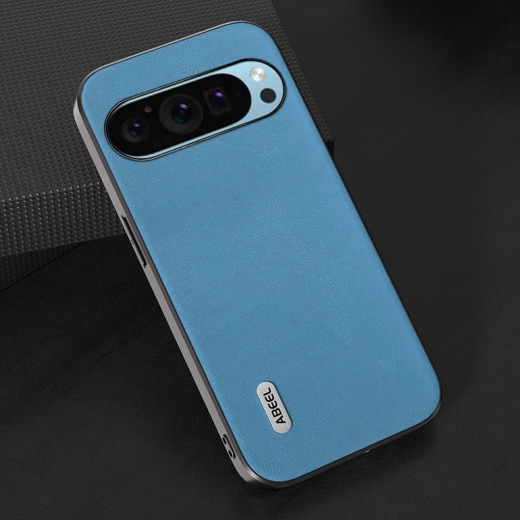 For Google Pixel 9 ABEEL Arashi Texture PU Phone Case(Sky Blue)