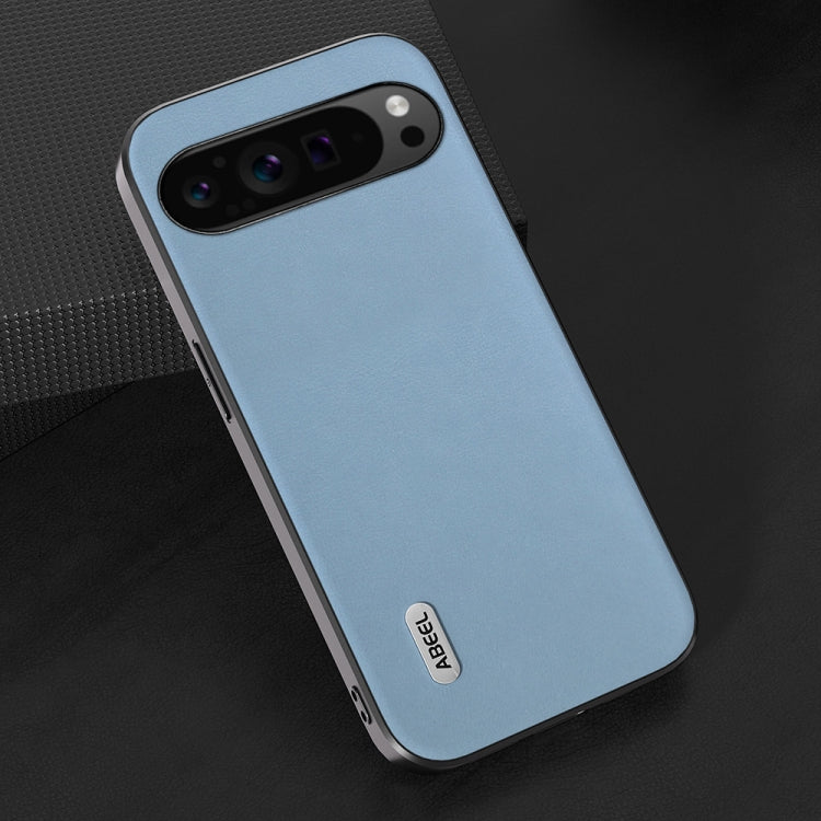 For Google Pixel 9 Pro ABEEL Arashi Texture PU Phone Case(Curtain Blue)