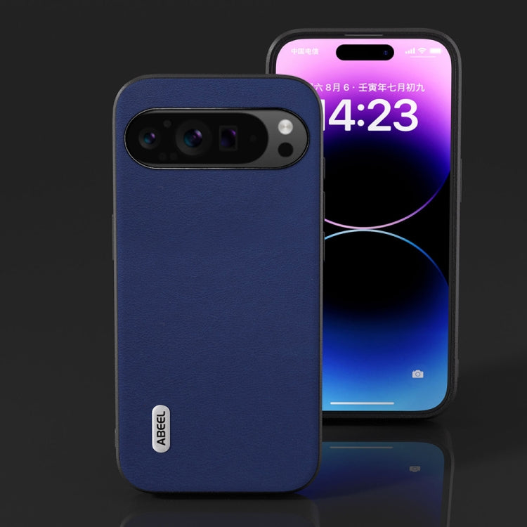 For Google Pixel 9 Pro ABEEL Arashi Texture PU Phone Case(Deep Sea)