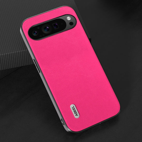 For Google Pixel 9 Pro ABEEL Arashi Texture PU Phone Case(Rose Red)