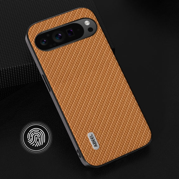 For Google Pixel 9 ABEEL Carbon Fiber Texture Protective Phone Case(Light Brown)