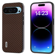 For Google Pixel 9 ABEEL Carbon Fiber Texture Protective Phone Case(Dark Brown)