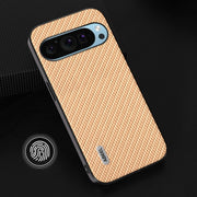 For Google Pixel 9 ABEEL Carbon Fiber Texture Protective Phone Case(Gold)