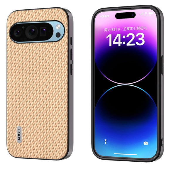 For Google Pixel 9 ABEEL Carbon Fiber Texture Protective Phone Case(Gold)