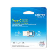 EAGET 64G USB 3.1 + USB-C Interface Metal Twister Flash U Disk, with Micro USB Adapter & Lanyard