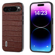 For Google Pixel 9 Pro ABEEL Crocodile Texture Genuine Leather Phone Case(Brown) - Google Cases by PMC TechLife | Online Shopping South Africa | PMC TechLife | Buy Now Pay Later Mobicred