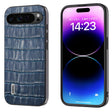 For Google Pixel 9 Pro ABEEL Crocodile Texture Genuine Leather Phone Case(Blue) - Google Cases by PMC TechLife | Online Shopping South Africa | PMC TechLife | Buy Now Pay Later Mobicred