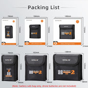 For DJI Avata 2 Sunnylife Battery Explosion-proof Safe Bag Protective Li-Po Safe Bag(For 3pcs Batteries)
